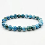 8mm Blue Apatite Round Bead Stretch Bracelet Natural Gemstone Jewelry