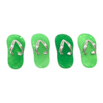 Sterling Silver Green Jade Flip Flop Pendants