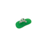 Sterling Silver Green Jade Flip Flop Pendants
