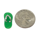 Sterling Silver Green Jade Flip Flop Pendants