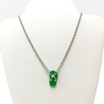 Sterling Silver Green Jade Flip Flop Pendants