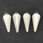 Polished Selenite Faceted Cone Shaped Pendants