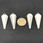 Polished Selenite Faceted Cone Shaped Pendants