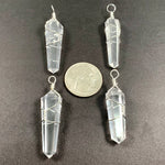 Clear Quartz Pointed Pendant With Wire Wrapped Charm