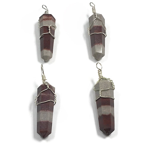 Wire Wrapped Crystal Point Pendants (Pack of 4)
