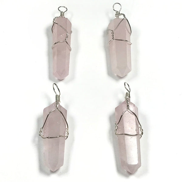 Rose Crystal Point Pendants Wholesale - Gem Avenue