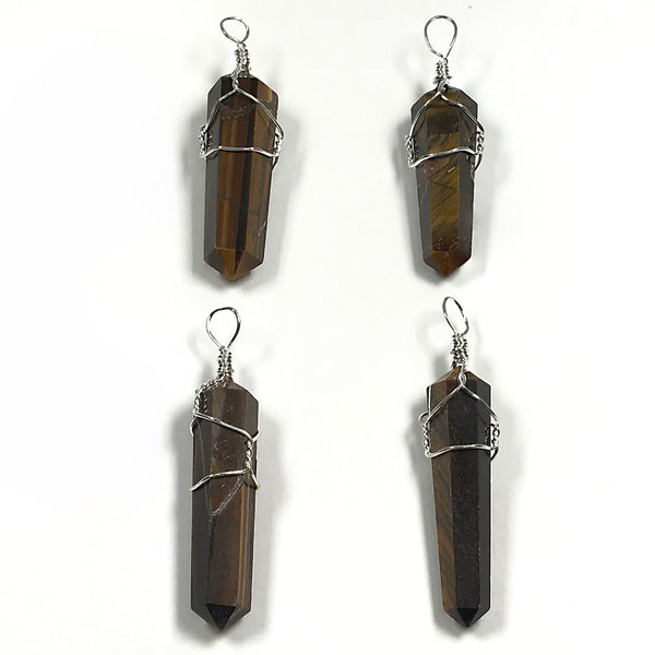 Tiger Eye Crystal Point Pendants Wholesale - Gem Avenue