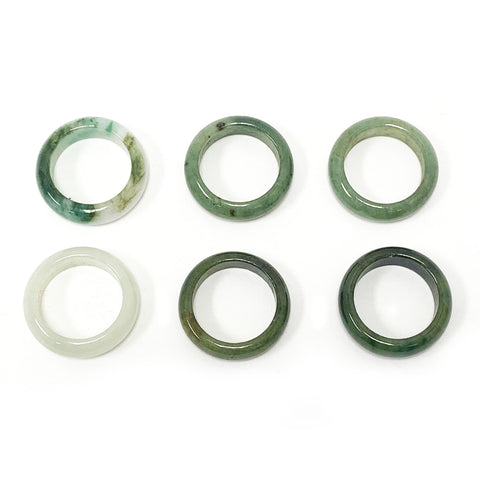 Jade Gemstone Rings ( Pack of 6 )