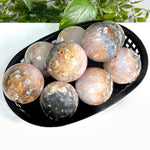 Polished Pink Plume Agate Sphere Decor Ball - 13-0096