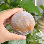 Polished Pink Plume Agate Sphere Decor Ball - 13-0096