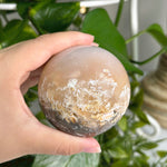 Polished Pink Plume Agate Sphere Decor Ball - 13-0096