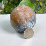 Polished Pink Plume Agate Sphere Decor Ball - 13-0096