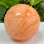 Polished Orange Calcite Sphere Decor Ball