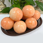 Polished Orange Calcite Sphere Decor Ball