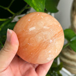 Polished Orange Calcite Sphere Decor Ball