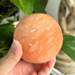 Polished Orange Calcite Sphere Decor Ball