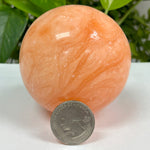 Polished Orange Calcite Sphere Decor Ball