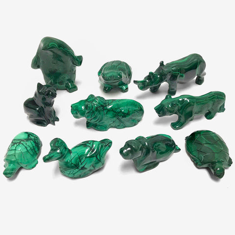 Malachite Animal Figurines from Congo #0071