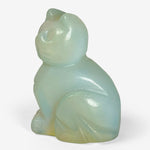 Hand-Carved Opalite Cat Animal Carving