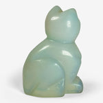 Hand-Carved Opalite Cat Animal Carving