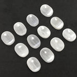 Hand Carved Selenite Worry Stones with Thumb Indent