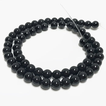 6mm Black Obsidian Crystal Bead Strand Wholesale - Gem Avenue
