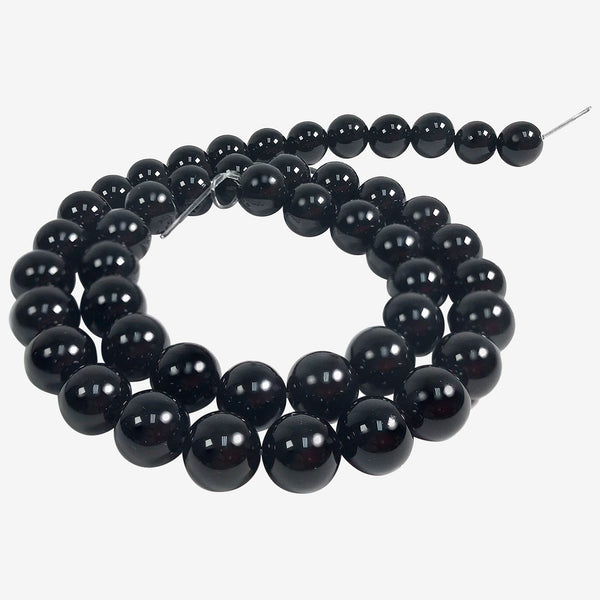 8mm Black Obsidian Crystal Bead Strand Wholesale - Gem Avenue