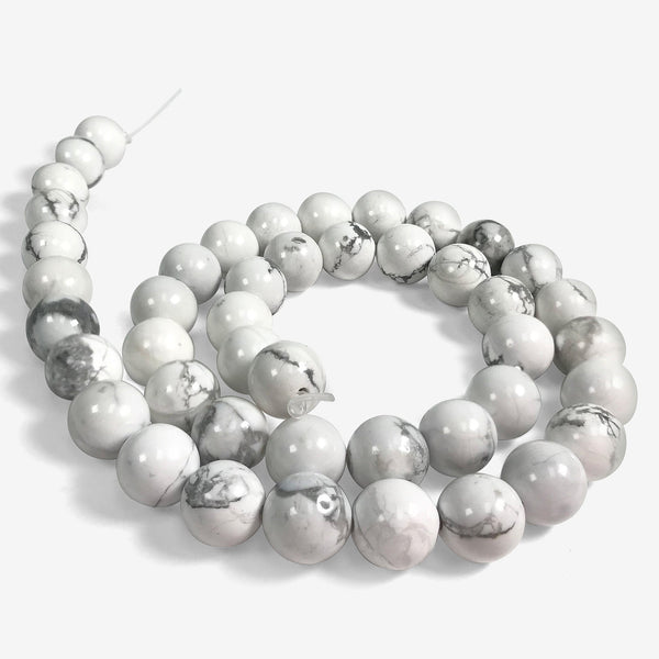 8mm White Howlite Crystal Bead Strand - Gem Avenue Wholesale