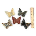 Set of 5 Natural Handcrafted Assorted Mixed Crystal Butterfly Figurine