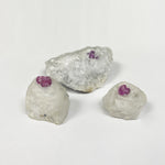 3 Piece Natural Ruby Crystal Specimens – Raw Mineral Stones for Collectors & Healing
