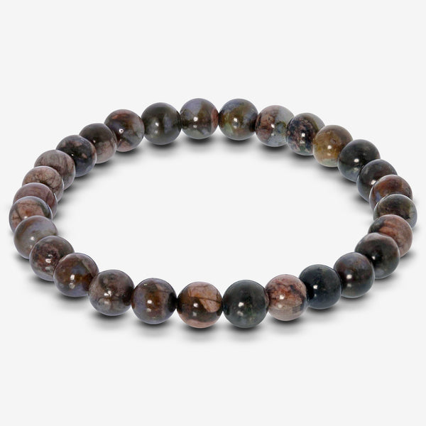 Llanite Gemstone Bead Unisex Stretch Bracelet - Gem Avenue
