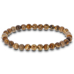 6mm Picture Jasper Gemstone Round Bead Unisex Stretch Bracelet