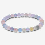 6mm Morganite Gemstone Unisex Stretch Bracelet