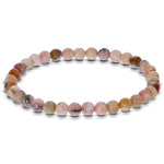 6mm Pink Opal Gemstone Unisex Stretch Bracelet