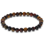 6mm Multi Tigers Eye Gemstone Unisex Stretch Bracelet