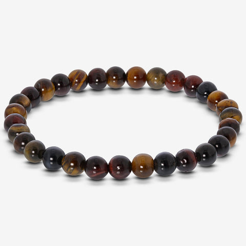 Tiger Eye Gemstone Bead Unisex Stretch Bracelet - Gem Avenue