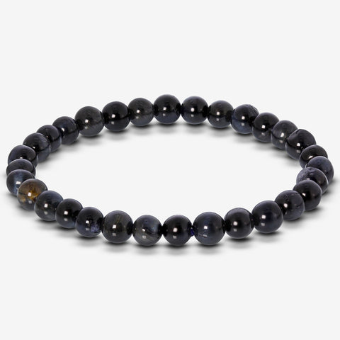 Blue Tiger Eye Gemstone Bead Unisex Stretch Bracelet - Gem Avenue
