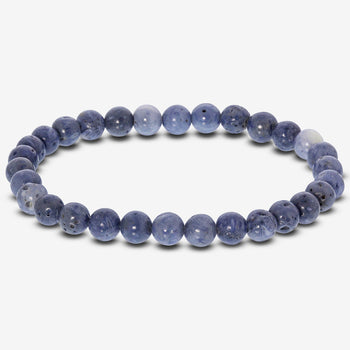 Blue Coral Gemstone Bead Unisex Stretch Bracelet - Gem Avenue