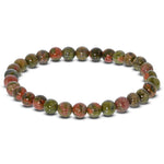 6mm Unakite Gemstone Unisex Stretch Bracelet