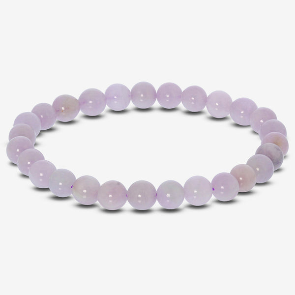 Kunzite Gemstone Bead Unisex Stretch Bracelet - Gem Avenue