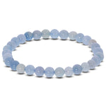 6mm Aquamarine Gemstone Unisex Stretch Bracelet