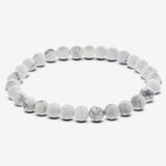6mm White Howlite Gemstone Unisex Stretch Bracelet