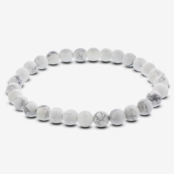 Howlite Gemstone Bead Unisex Stretch Bracelet - Gem Avenue