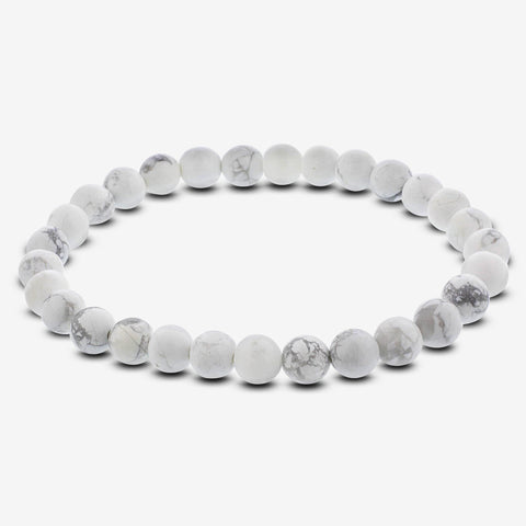 Howlite Gemstone Bead Unisex Stretch Bracelet - Gem Avenue