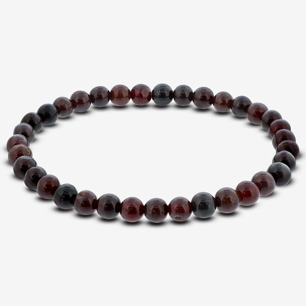 Garnet Gemstone Bead Unisex Stretch Bracelet - Gem Avenue