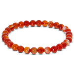 6mm Carnelian Gemstone Bead Unisex Stretch Bracelet