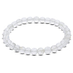 6mm Clear Quartz Gemstone Bead Unisex Stretch Bracelet