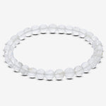 6mm Clear Quartz Gemstone Bead Unisex Stretch Bracelet