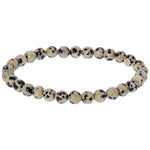6mm Dalmatian Jasper Gemstone Bead Unisex Stretch Bracelet