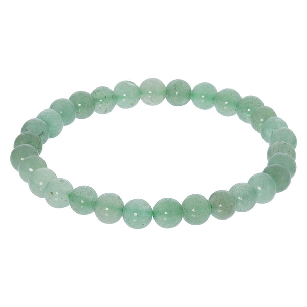 Green Aventurine Gemstone Bead Unisex Stretch Bracelet - Gem Avenue